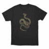 Golden Serpent With Leaf Unisex T Shirt Black